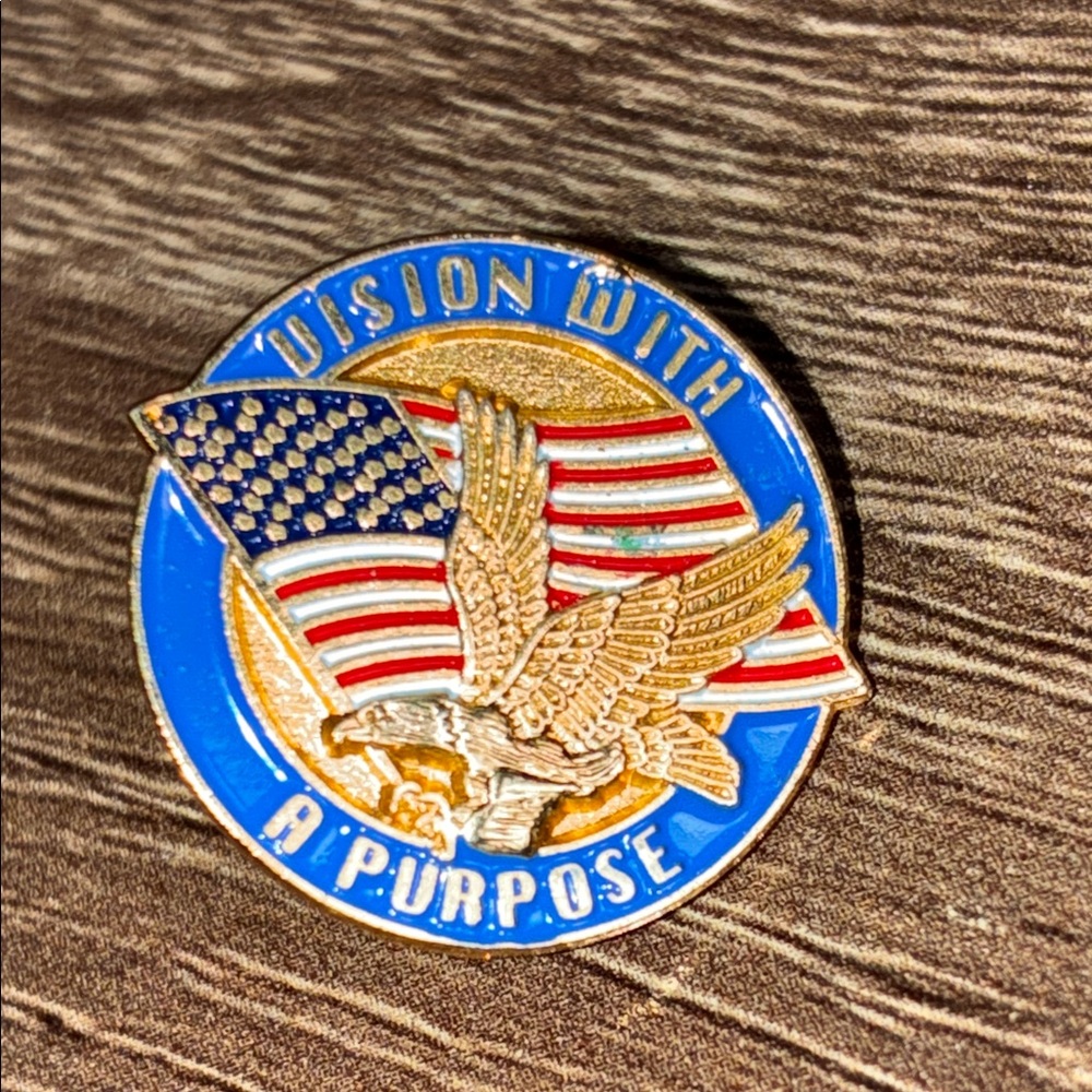 Vintage Vision With A Purpose Pin - Gold and Blue